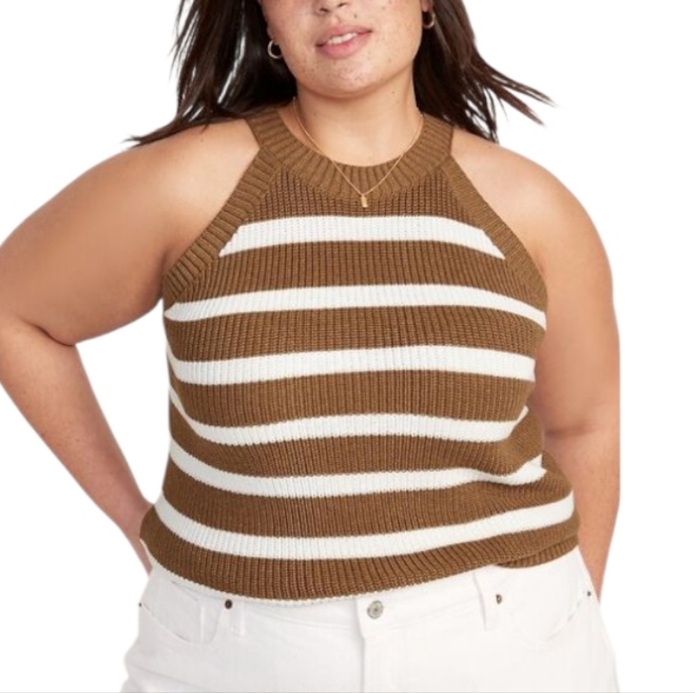 Old Navy Shaker Stitch Stripe Sleeveless Sweater